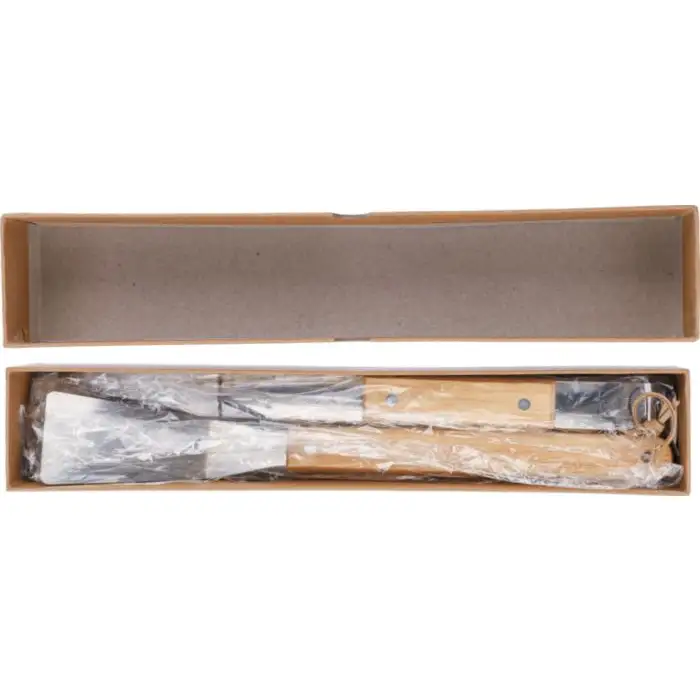 Kaitlyn Edelstahl-Grillset – 3-teilig mit Holzgriffen und Geschenkverpackung – Bild 4