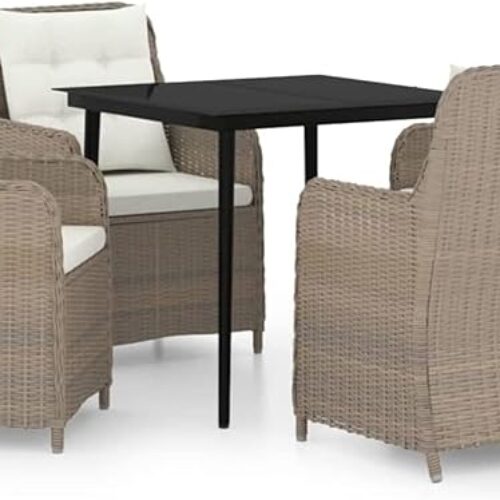 Gartenmöbel-Set aus Polyrattan für 4 Personen (mit Tisch und Stühlen)